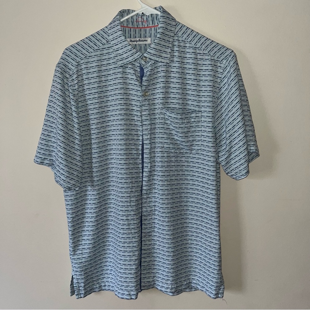 Tommy Bahama Light Blue Striped Casual Shirt